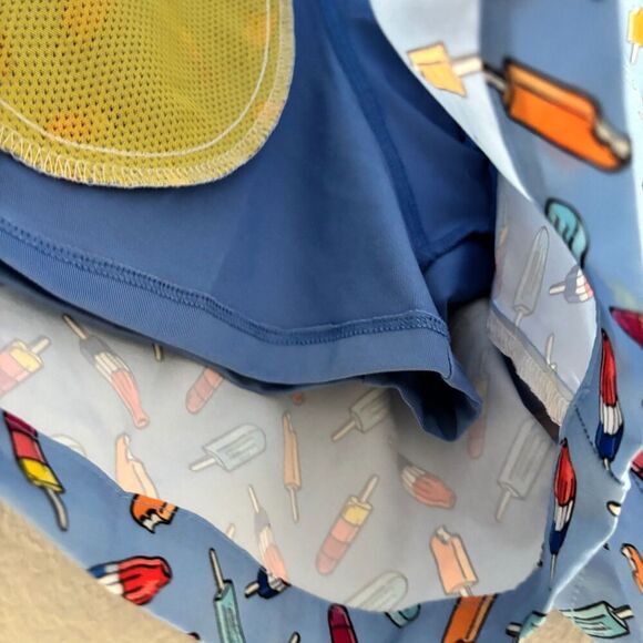 Caribbean Mens Swim Trunk Short Popsicle Blue Large Drawstring Waist Stretch - Picture 5 of 8